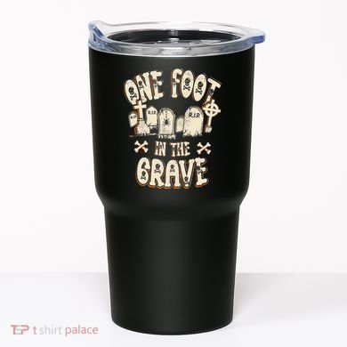 Leg Amputee One Foot In The Grave Missing Leg Tumbler