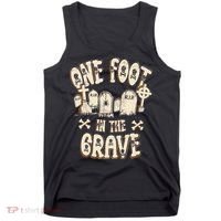 Leg Amputee One Foot In The Grave Missing Leg Tank Top thumb 0