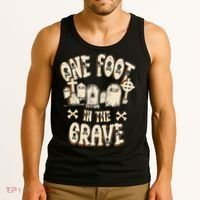 Leg Amputee One Foot In The Grave Missing Leg Tank Top thumb 3
