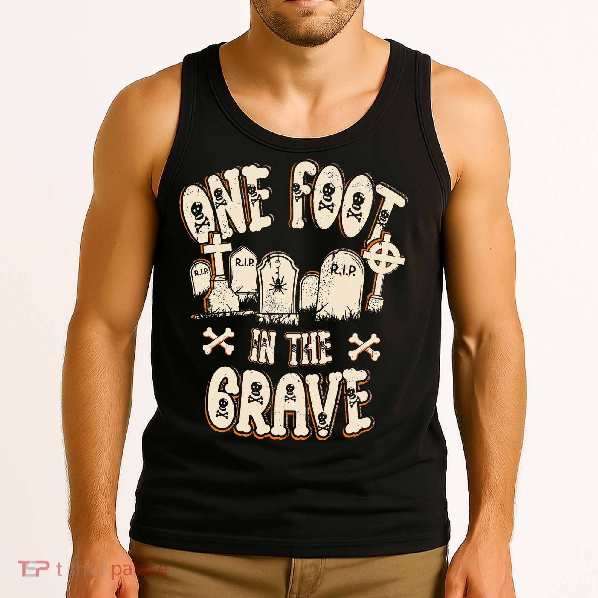 Leg Amputee One Foot In The Grave Missing Leg Tank Top