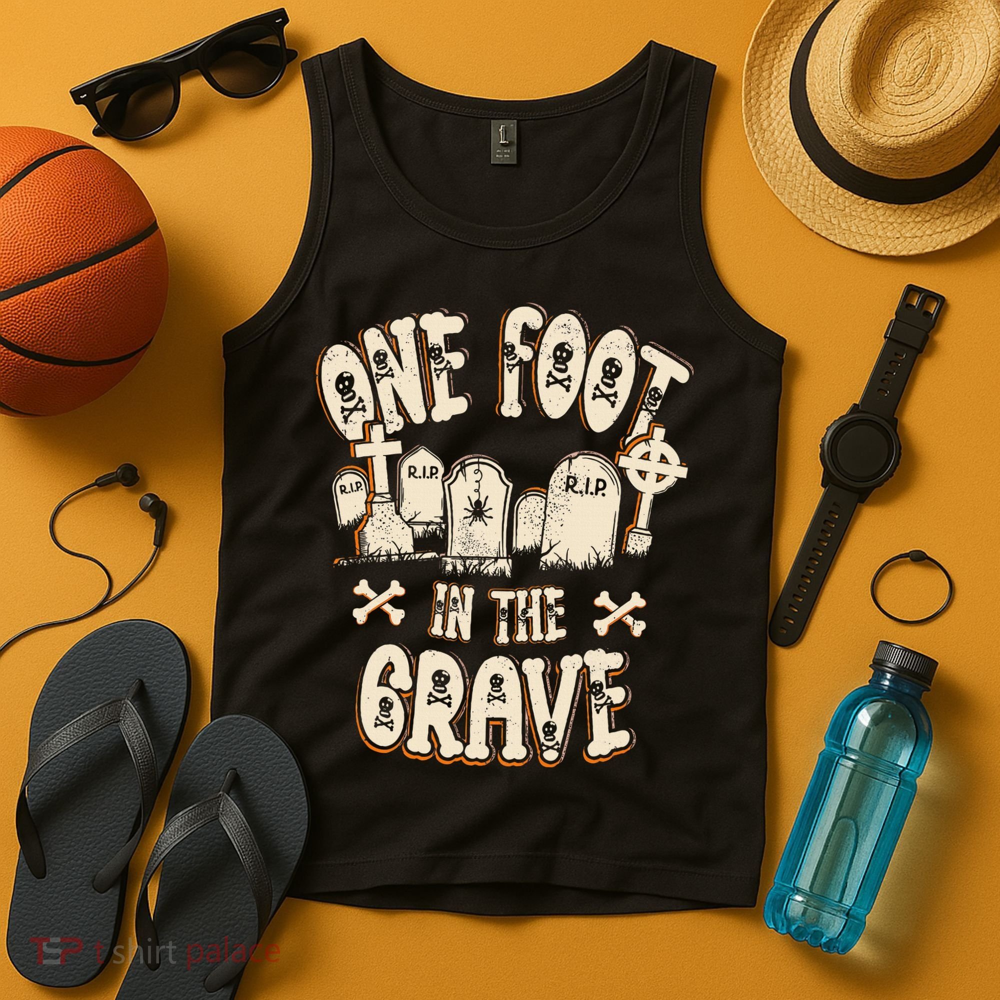 Leg Amputee One Foot In The Grave Missing Leg Tank Top