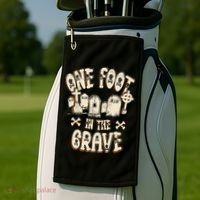 Leg Amputee One Foot In The Grave Missing Leg Golf Towel thumb 2