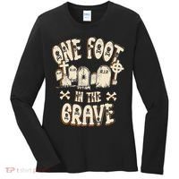 Leg Amputee One Foot In The Grave Missing Leg Women's Long Sleeve Shirt thumb 0