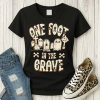 Leg Amputee One Foot In The Grave Missing Leg Women's T-Shirt thumb 3
