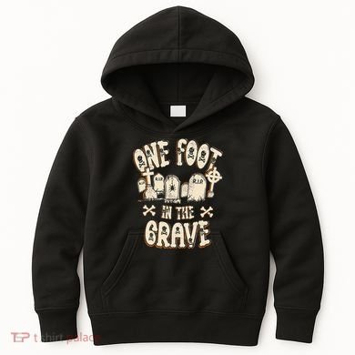 Leg Amputee One Foot In The Grave Missing Leg Kids Hoodie