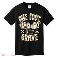 Leg Amputee One Foot In The Grave Missing Leg Kids T-Shirt thumb 0