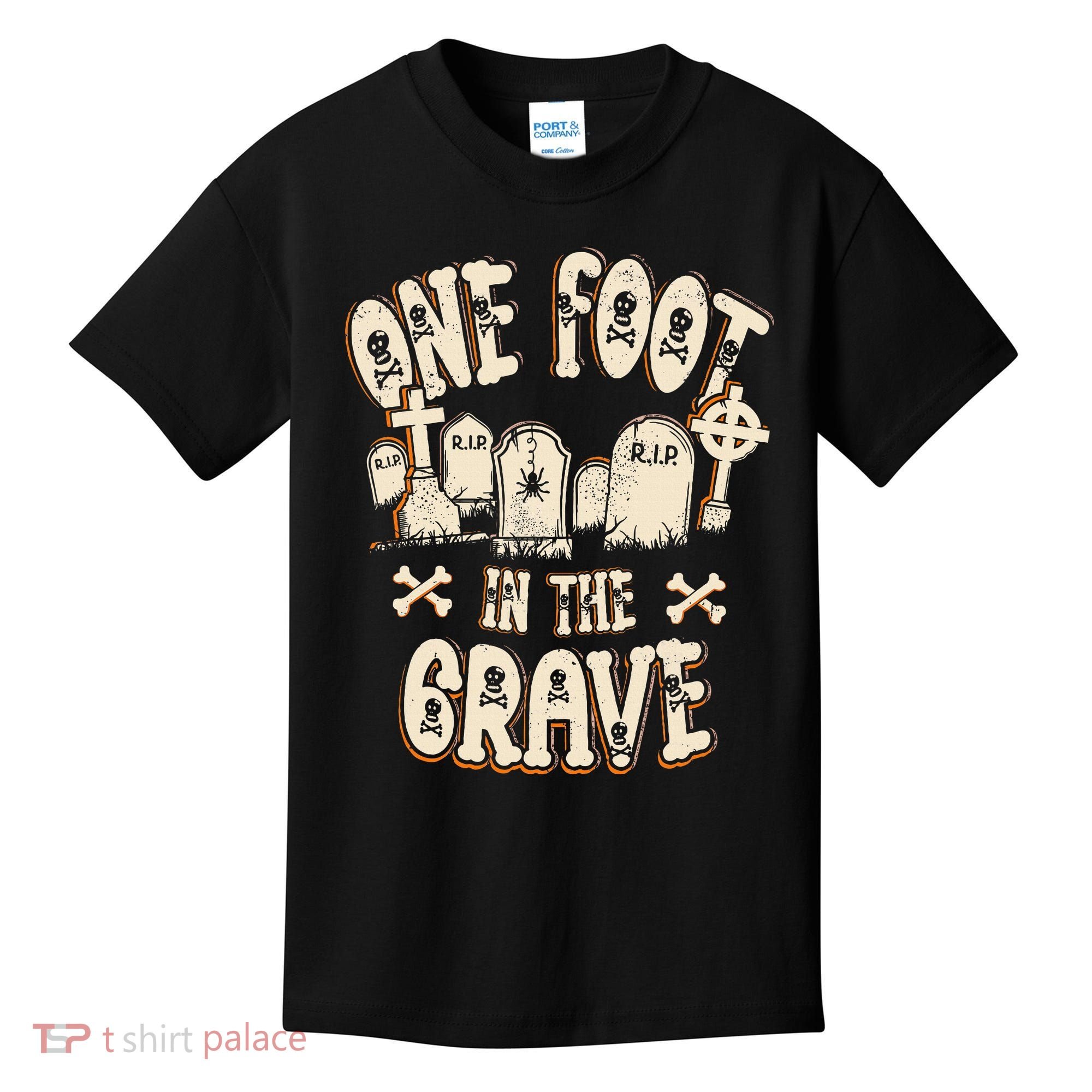 Leg Amputee One Foot In The Grave Missing Leg Kids T-Shirt