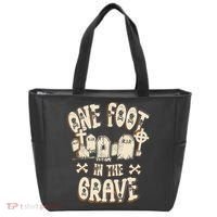 Leg Amputee One Foot In The Grave Missing Leg Tote Bag thumb 0