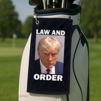 Law And Order Donald Trump Mugshot Golf Towel thumb 2