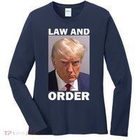 Law And Order Donald Trump Mugshot Women's Long Sleeve Shirt thumb 0