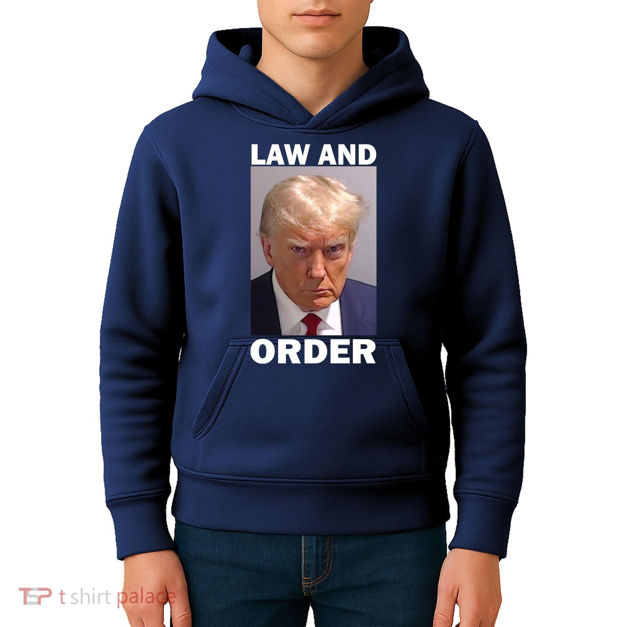 Law And Order Donald Trump Mugshot Kids Hoodie