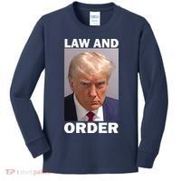 Law And Order Donald Trump Mugshot Kids Long Sleeve Shirt thumb 0