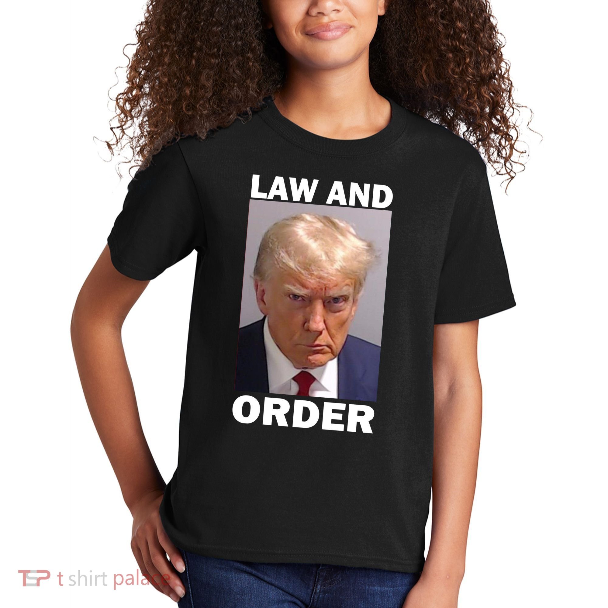 Law And Order Donald Trump Mugshot Kids T-Shirt