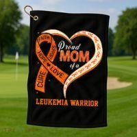 Leukemia Awareness Proud Mom Of A Leukemia Warrior Golf Towel thumb 1