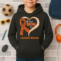 Leukemia Awareness Proud Mom Of A Leukemia Warrior Kids Hoodie thumb 2