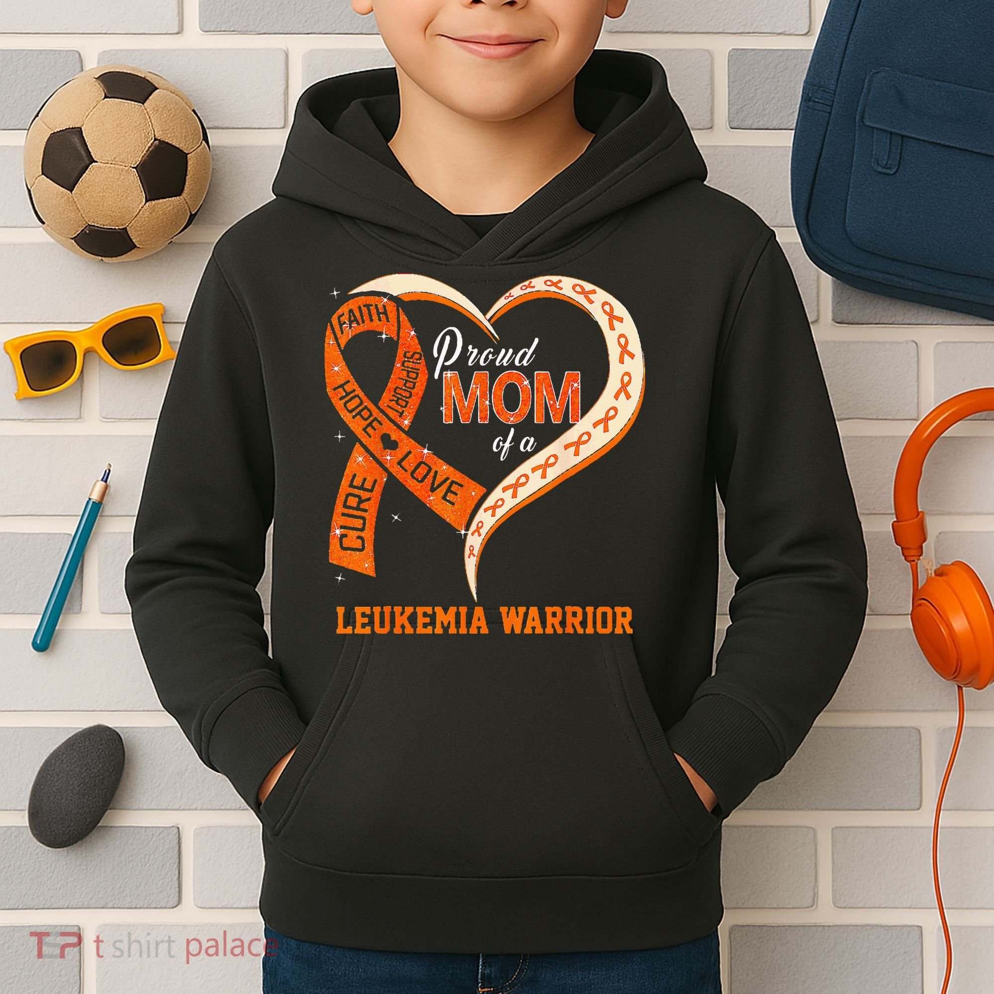 Leukemia Awareness Proud Mom Of A Leukemia Warrior Kids Hoodie