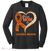 Leukemia Awareness Proud Mom Of A Leukemia Warrior Kids Long Sleeve Shirt thumb 0