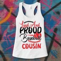 Loud And Proud Baseball Cousin For Family Matching Sport Team Women's Tank Top thumb 3