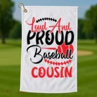 Loud And Proud Baseball Cousin For Family Matching Sport Team Golf Towel thumb 1