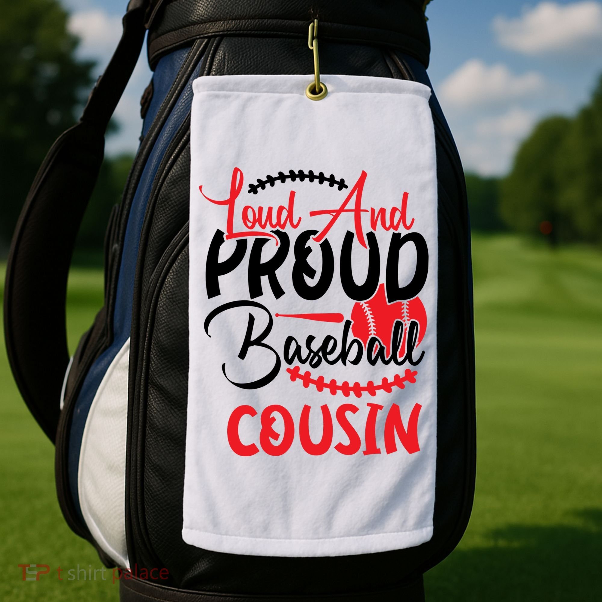 Loud And Proud Baseball Cousin For Family Matching Sport Team Golf Towel