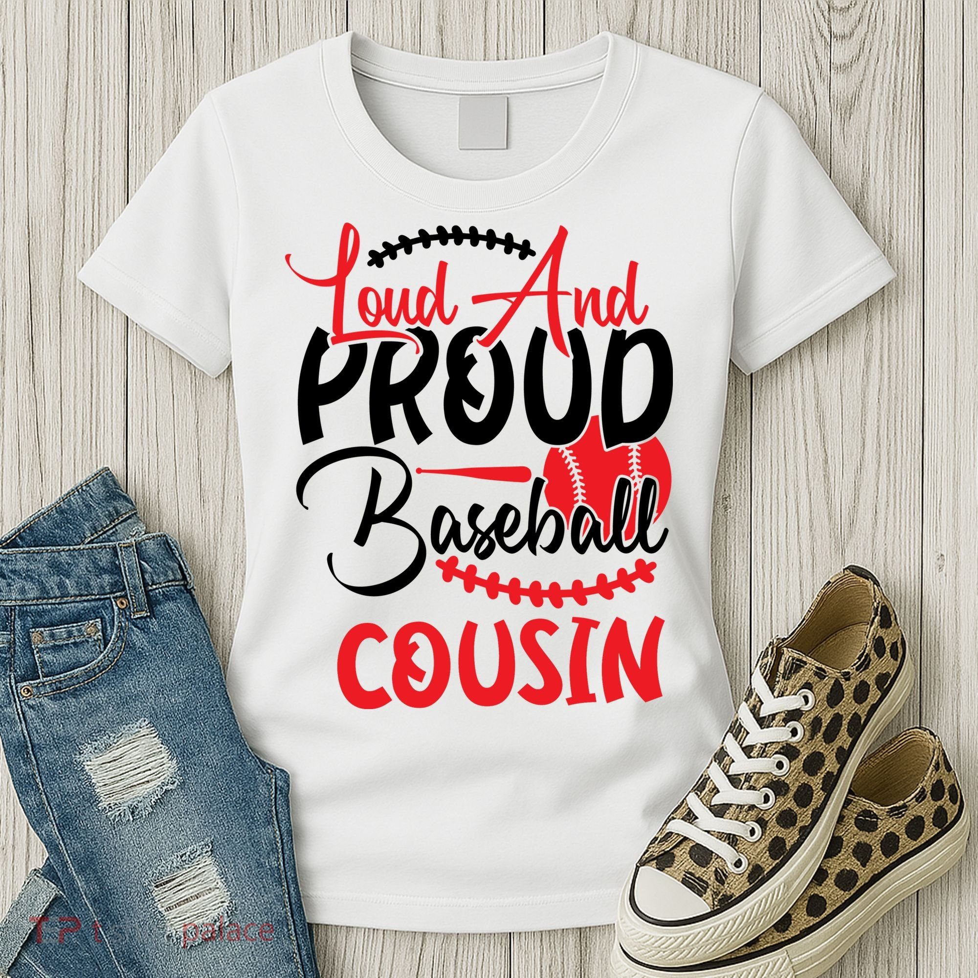 Loud And Proud Baseball Cousin For Family Matching Sport Team Women's T-Shirt