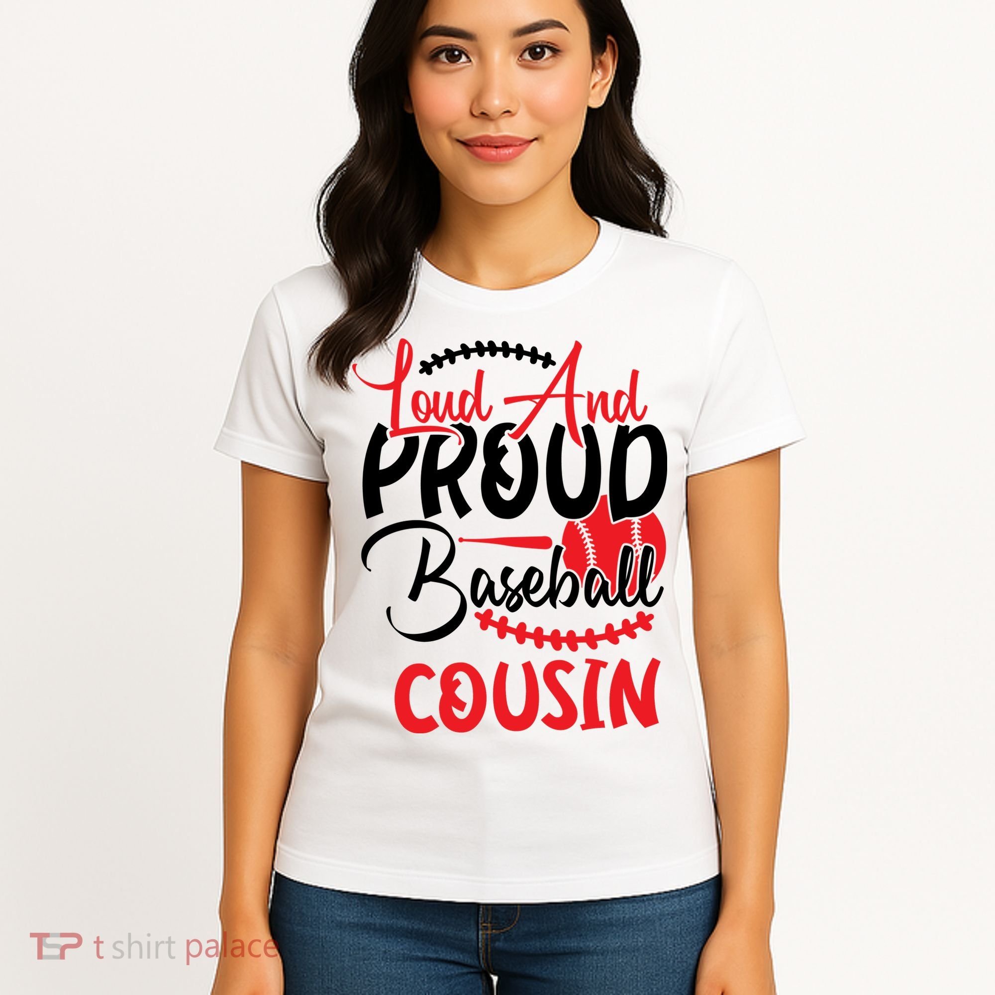 Loud And Proud Baseball Cousin For Family Matching Sport Team Women's T-Shirt