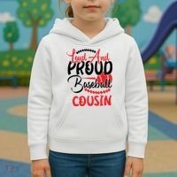 Loud And Proud Baseball Cousin For Family Matching Sport Team Kids Hoodie thumb 3