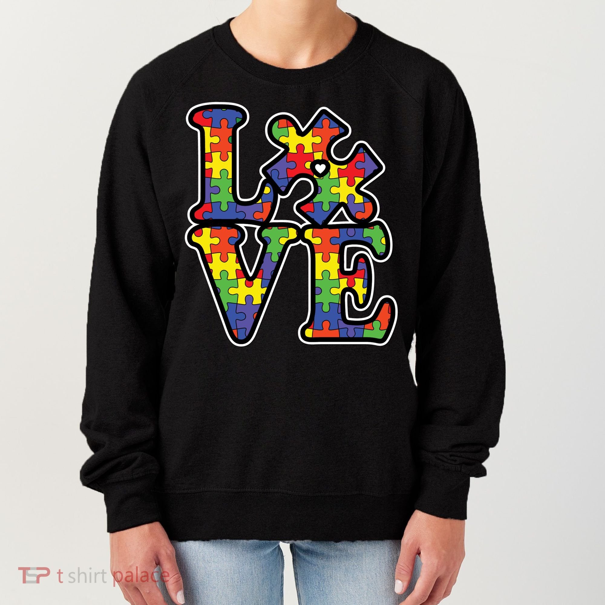 Love Autism Puzzle Piece Women's Sweatshirt