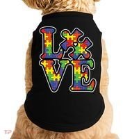 Love Autism Puzzle Piece Doggie Tank thumb 0