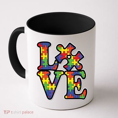 Love Autism Puzzle Piece Coffee Mug