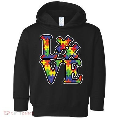 Love Autism Puzzle Piece Toddler Hoodie