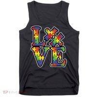 Love Autism Puzzle Piece Tank Top thumb 0