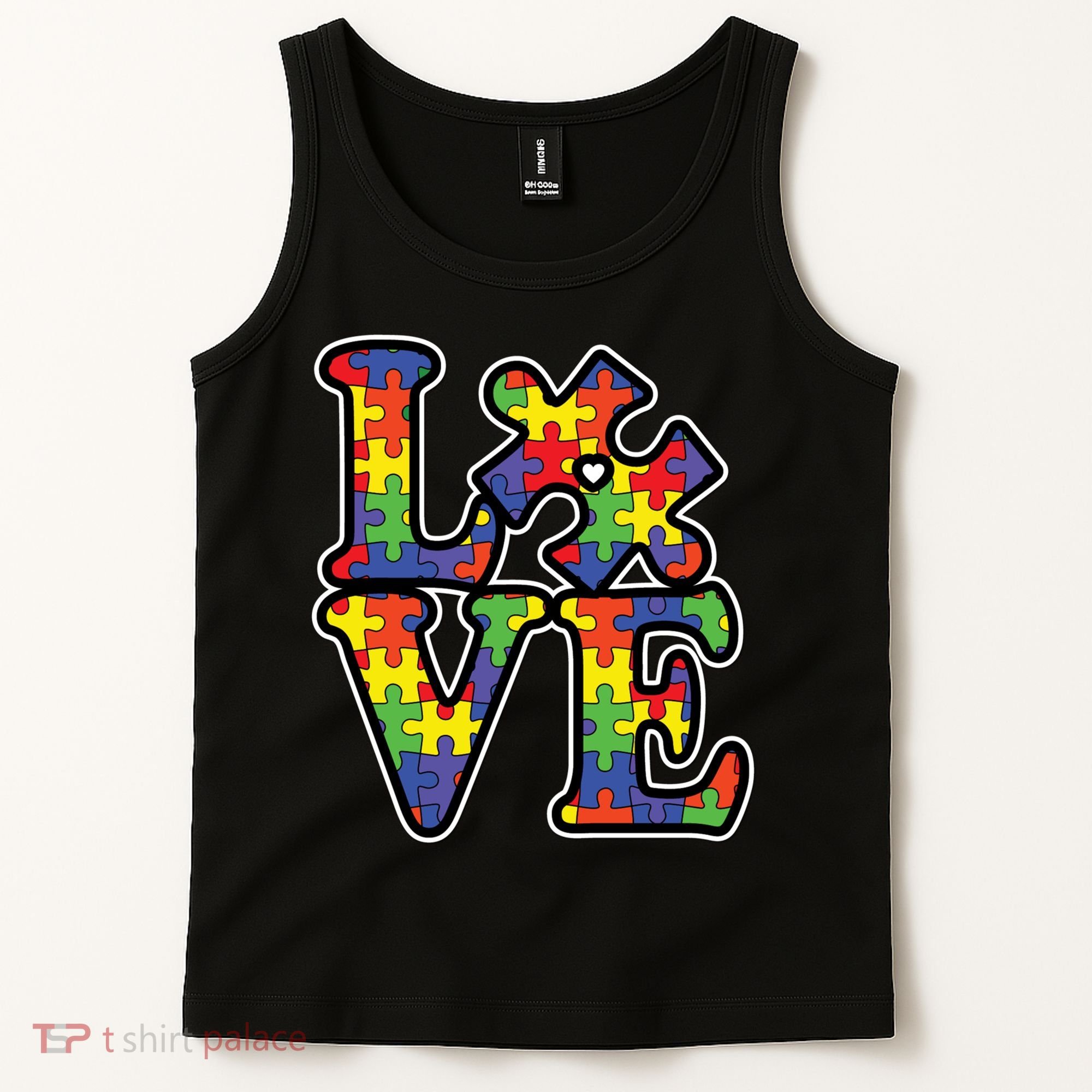 Love Autism Puzzle Piece Tank Top