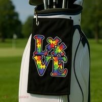 Love Autism Puzzle Piece Golf Towel thumb 2