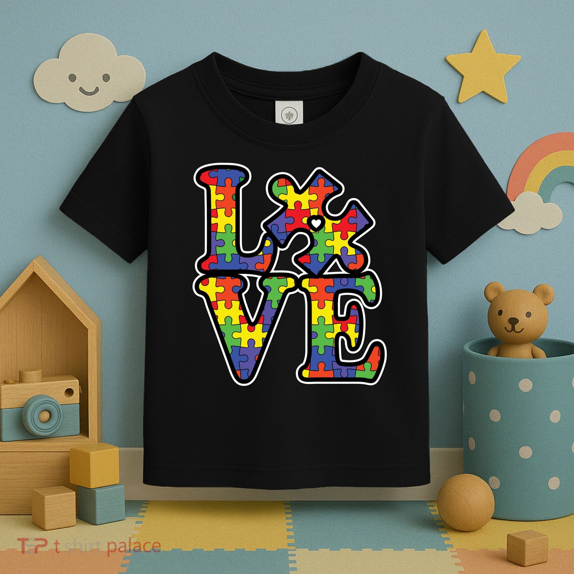 Love Autism Puzzle Piece Toddler T-Shirt