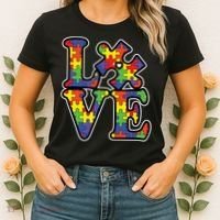 Love Autism Puzzle Piece Women's T-Shirt thumb 2