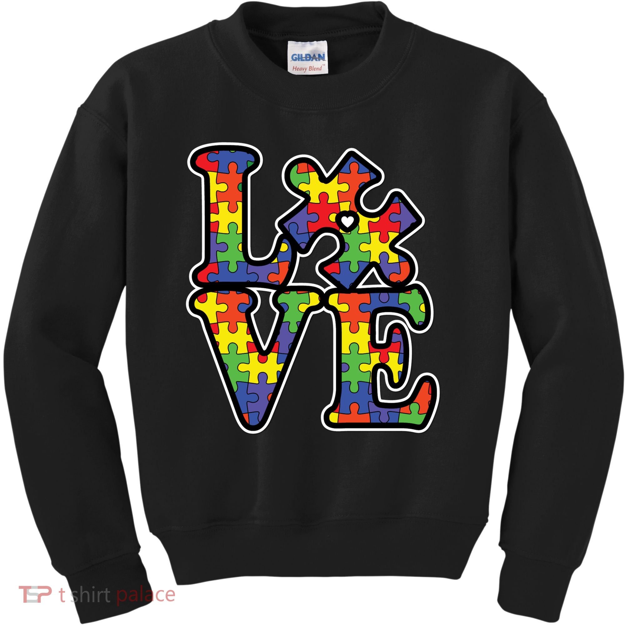 Love Autism Puzzle Piece Kids Sweatshirt