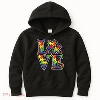 Love Autism Puzzle Piece Kids Hoodie thumb 0