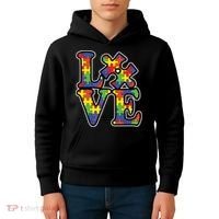 Love Autism Puzzle Piece Kids Hoodie thumb 4