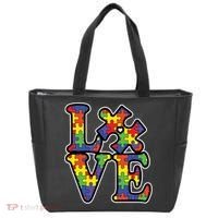 Love Autism Puzzle Piece Tote Bag thumb 0