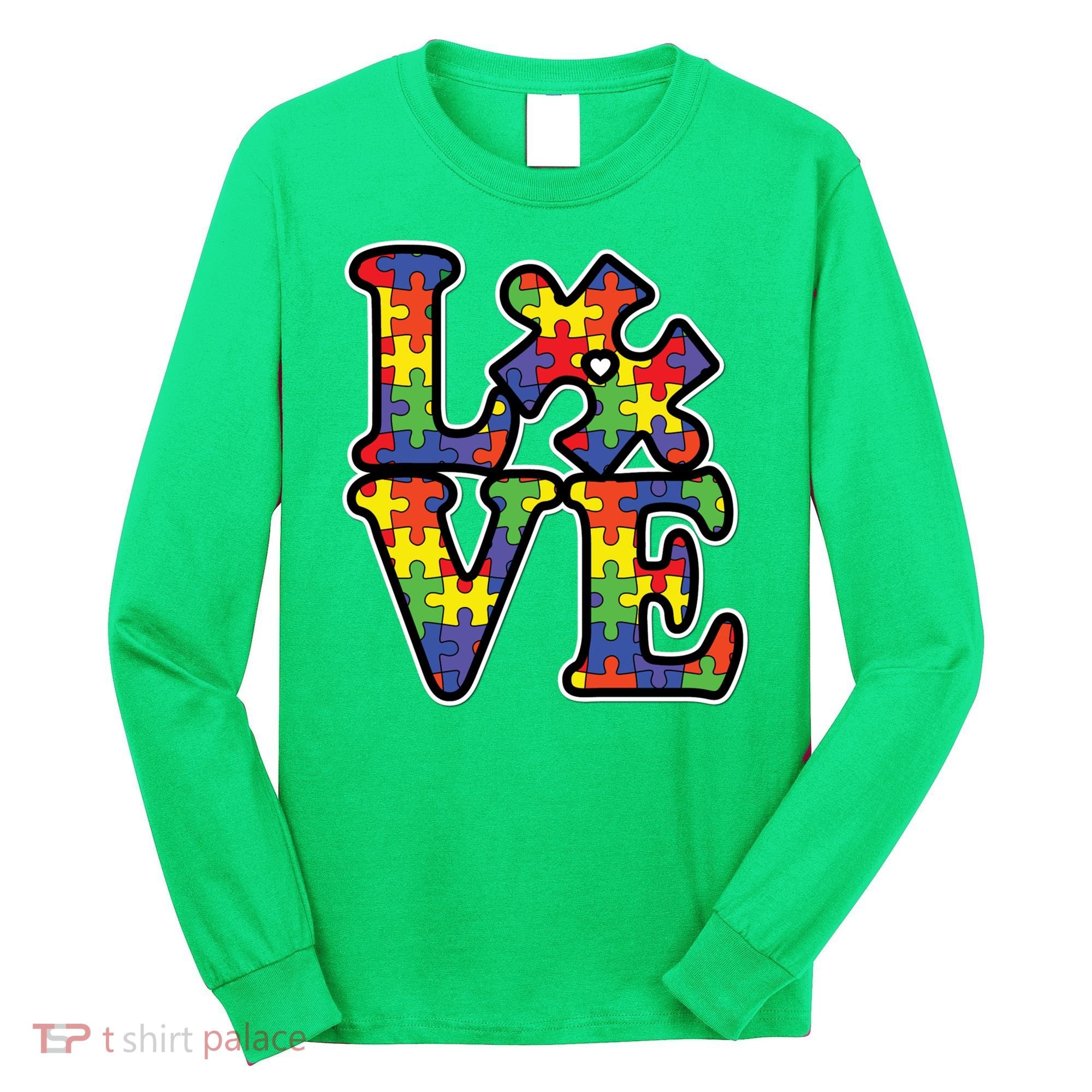 Love Autism Puzzle Piece Long Sleeve Shirt