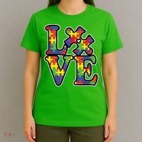 Love Autism Puzzle Piece T-Shirt thumb 4