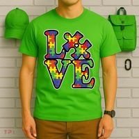 Love Autism Puzzle Piece T-Shirt thumb 6