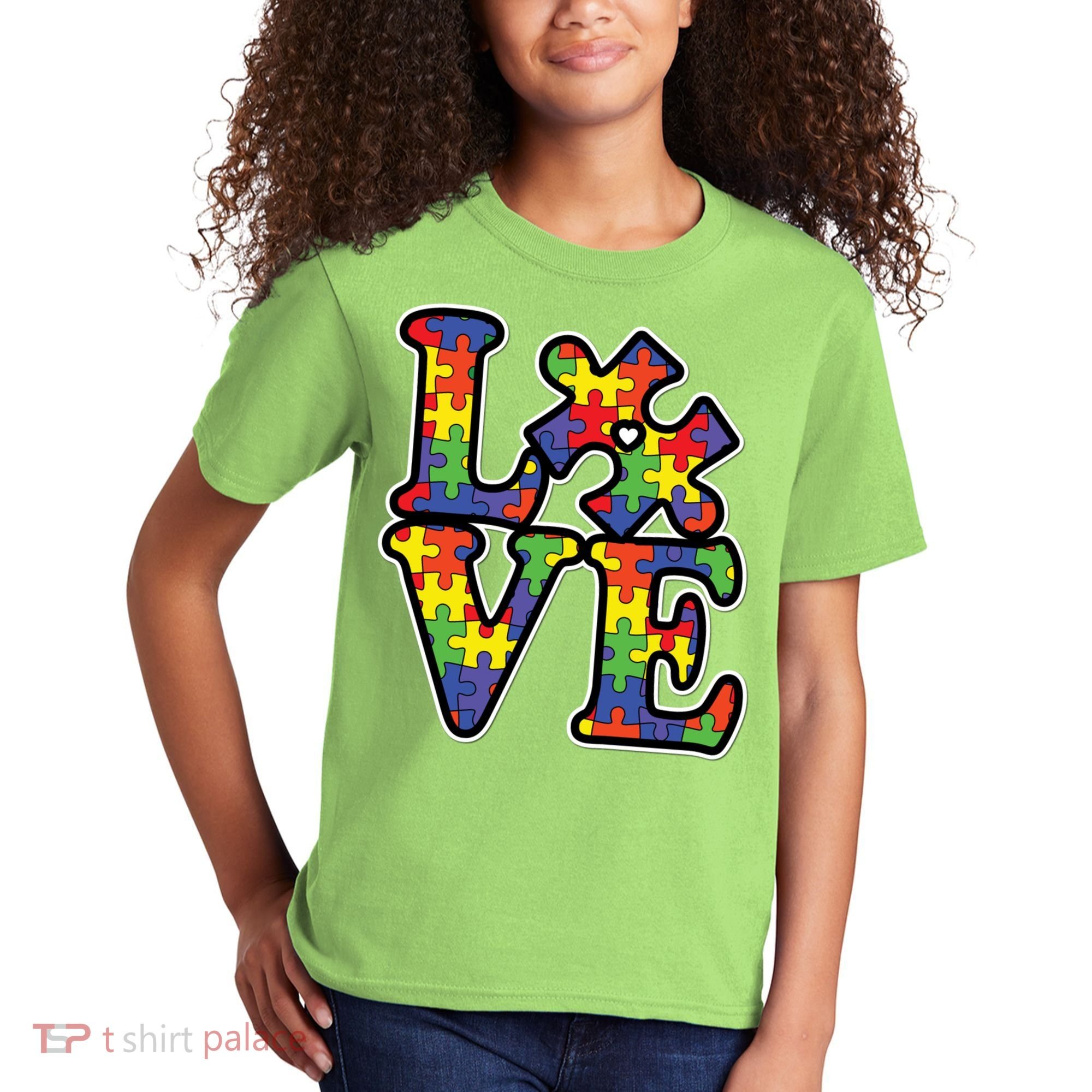Love Autism Puzzle Piece Kids T-Shirt