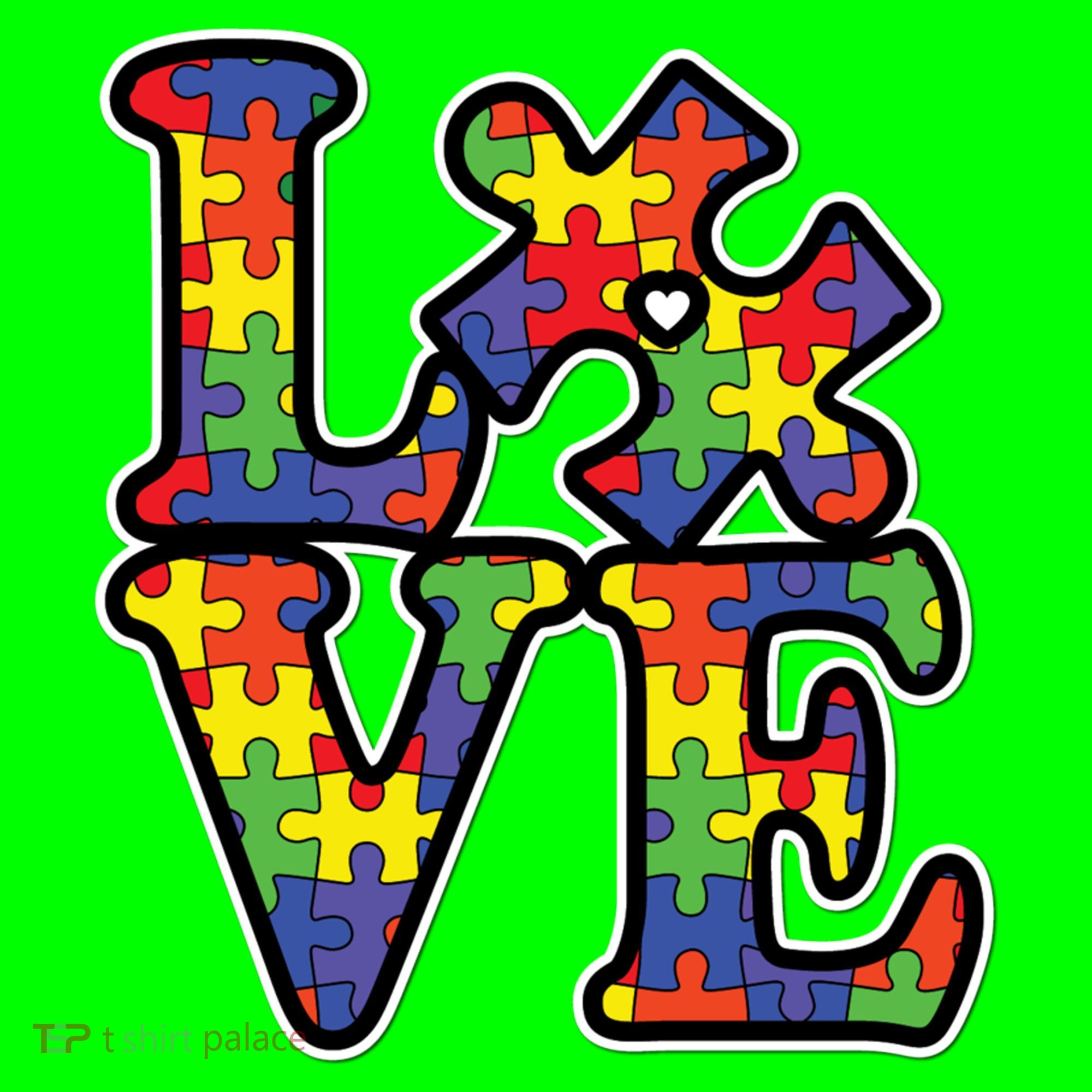 Love Autism Puzzle Piece Kids T-Shirt