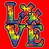 Love Autism Puzzle Piece Santa Hat thumb 1