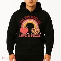 Love And Pizza Retro Valentine Gift For Valentine Day Hoodie thumb 2