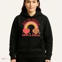 Love And Pizza Retro Valentine Gift For Valentine Day Hoodie thumb 5