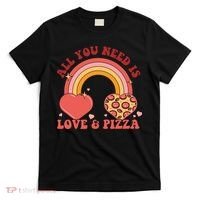 Love And Pizza Retro Valentine Gift For Valentine Day T-Shirt thumb 0
