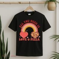 Love And Pizza Retro Valentine Gift For Valentine Day T-Shirt thumb 2